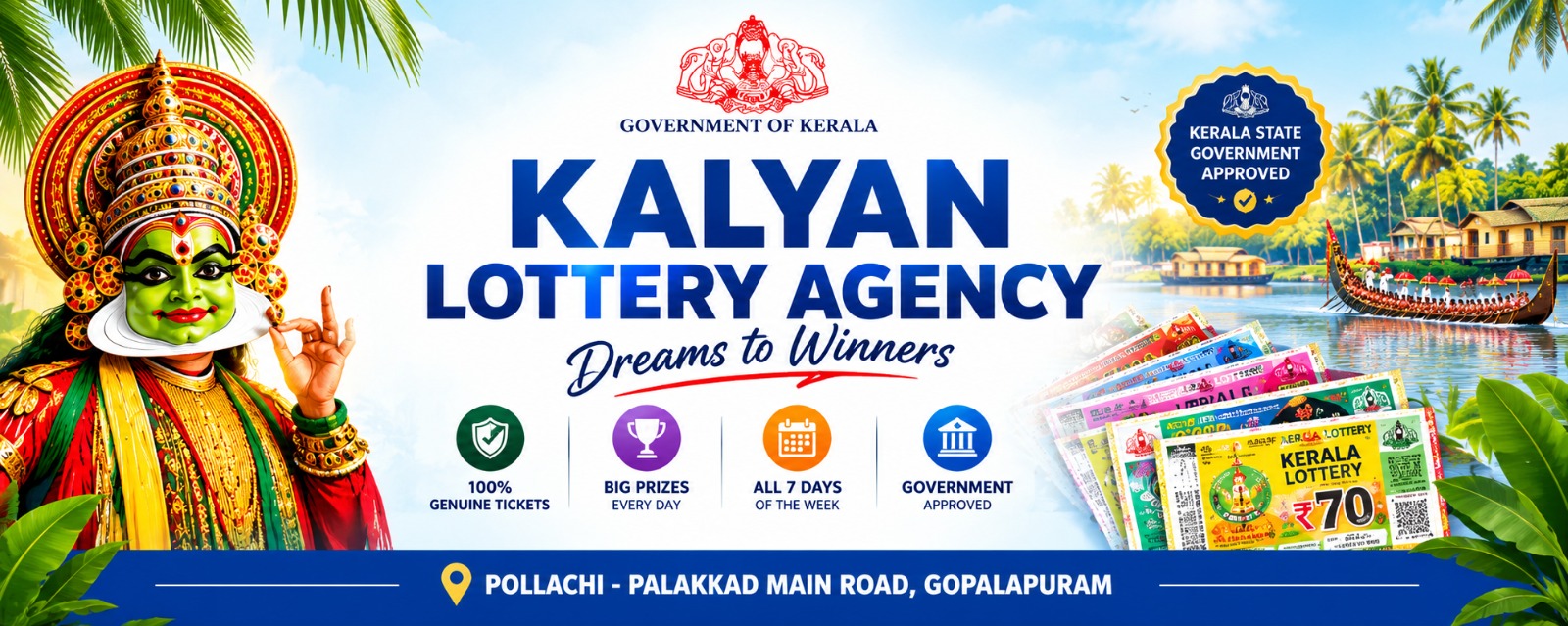 Kalyan Lottery Agency Scenic Kerala Approved Feature Banner